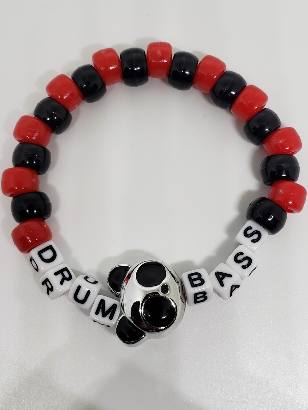 Handmade Drum Bass Bear Kandi bracelet